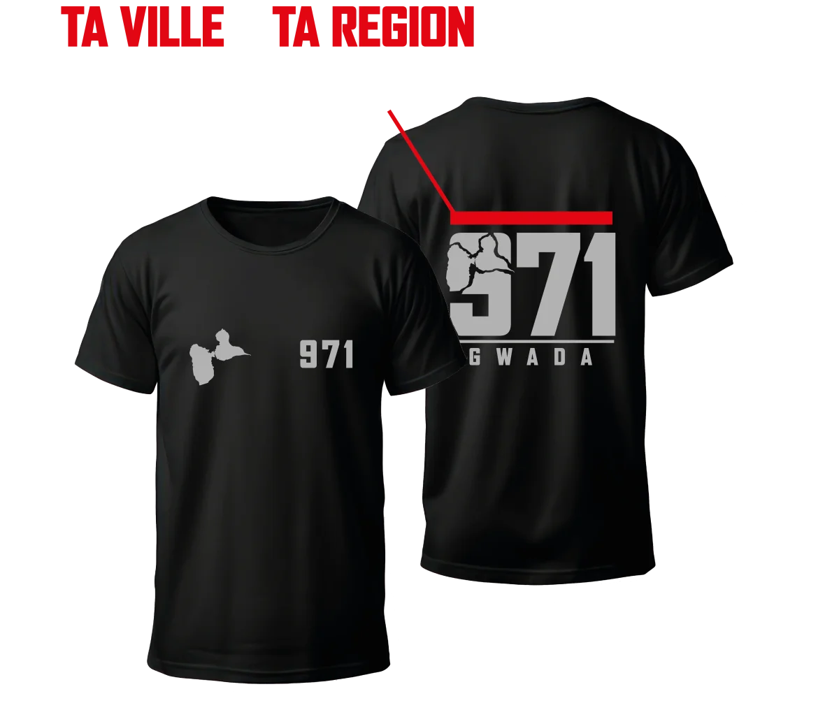 #MAILLOT GWADA 971 + 1 PERSO