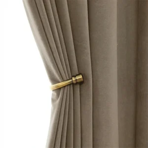 Rideau Occultant Velours Beige Naturel Salon